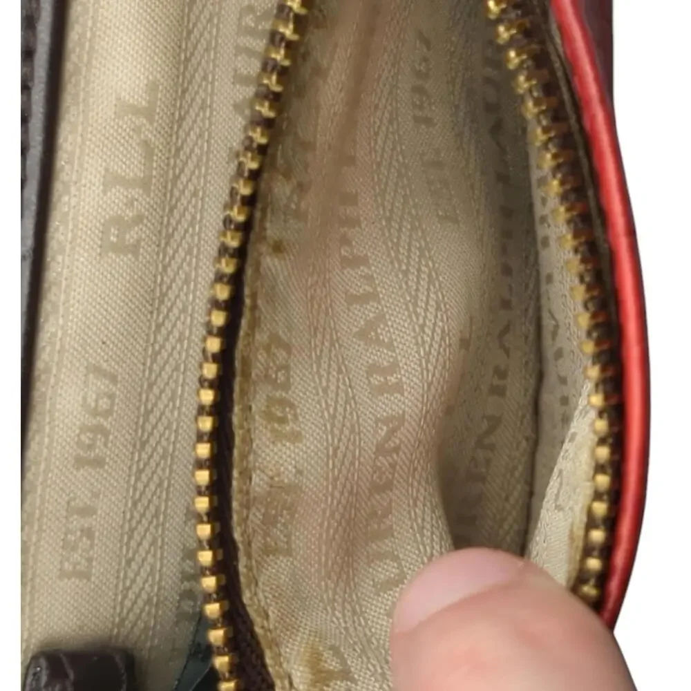 Lauren‎ Ralph Lauren Wallet Card Holder Red Croc Snap Close Wallet Change Purse